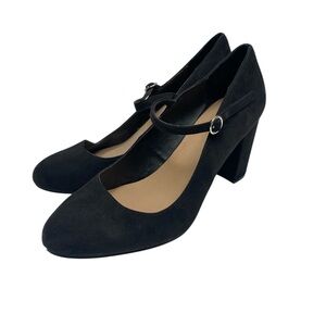 Torrid Black Mary Jane Heels Wide Width 10WW Chunky Heel Strap Pumps Retro